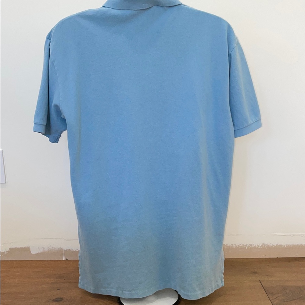 VINTAGE Polo by Ralph Lauren Men's Mesh Blue Grey Polo Shirt XL - Picture 3 of 3